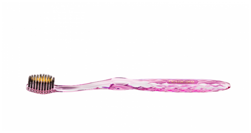 Novacare Handzahnbürste mit Gold- & Bambuskohleborsten Pink
