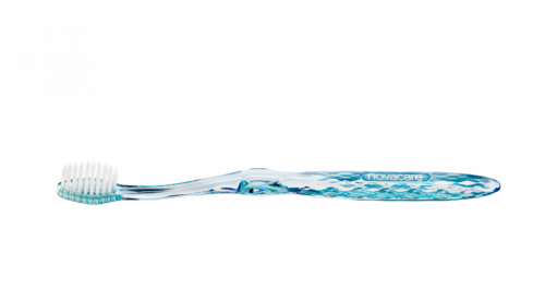 Novacare Handzahnbürste mit Silberborsten Blau