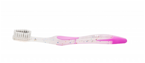 Novacare Kinderzahnbürste mit Silberborsten super-weich Pink