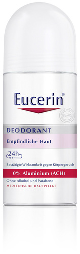 Eucerin Deodorant Roll-on Empfindliche Haut 48 h 0% Aluminium