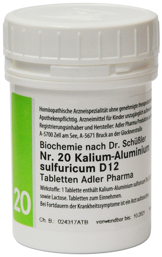 Adler Schüßler Salz Nr. 20 | Kalium aluminium sulfuricum D12