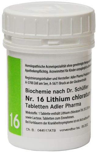 Adler Schüßler Salz Nr. 16 | Lithium chloratum D12