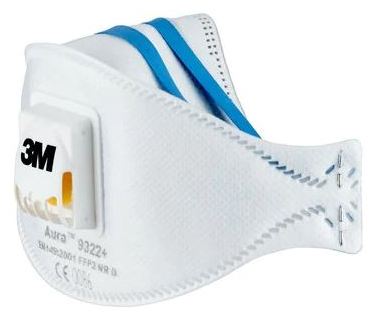 3M Aura Maske für Hand- und Maschinenschleifen 9322+, FFP2, mit Ventil