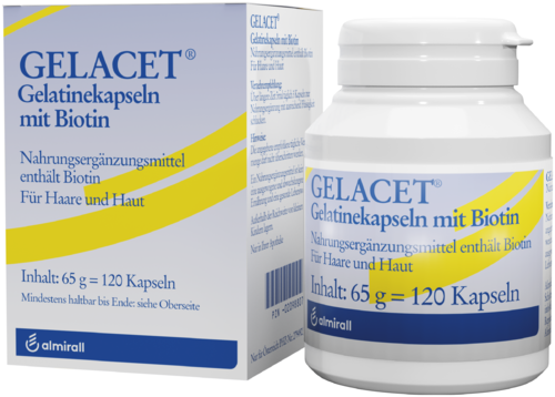 Gelacet Gelatinekapseln mit Biotin