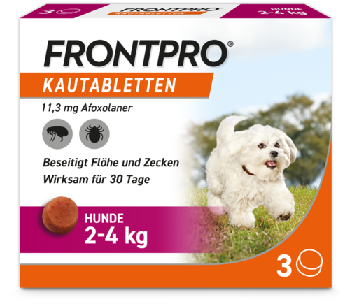 Frontpro 11 mg Kautabletten für Hunde 2-4 kg