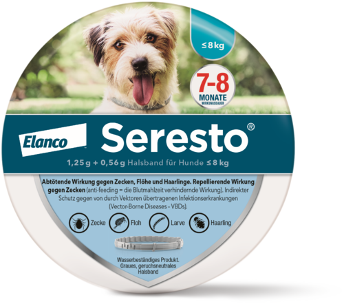 Seresto 1,25 g + 0,56 g Halsband für Hunde unter 8 kg