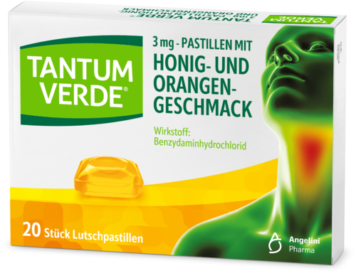 Tantum Verde 3 mg – Pastillen mit Honig- und Orangengeschmack
