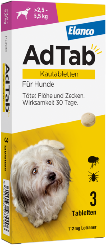AdTab 112 mg Kautabletten für Hunde (>2,5–5,5 kg)