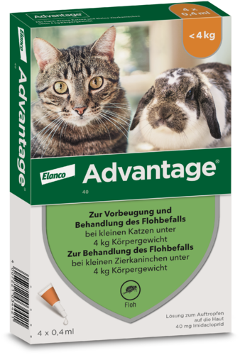 Advantage 40 mg Lösung für Katzen und Kaninchen bis 4 kg