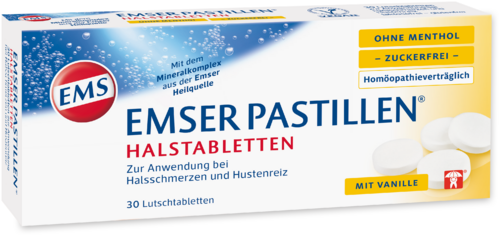 Emser Pastillen ohne Menthol zuckerfrei mit Vanille