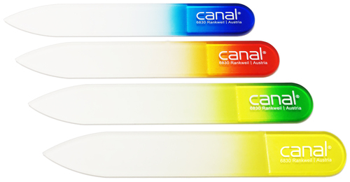 Canal Hartglasfeile farbiger Griff, 8 cm