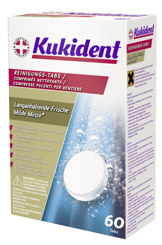 Kukident Reinigungs-Tabs Langanhaltende Frische Milde Minze
