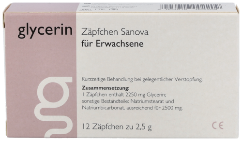 Glycerin Zäpfchen Sanova für Erwachsene