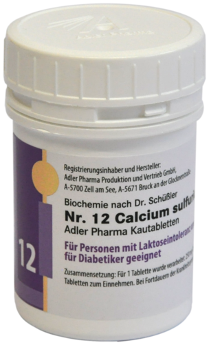 Adler Schüßler Kautablette Nr. 12 | Calcium sulfuricum D6
