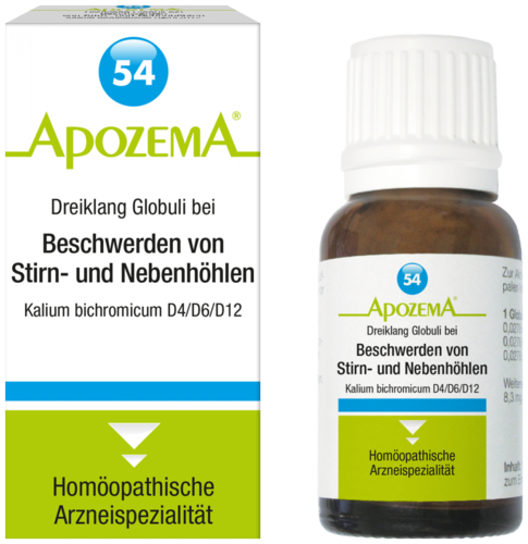 Apozema Nr. 54: Dreiklang Globuli bei Beschwerden v. Stirn- und Nebenhöhlen
